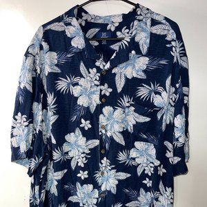 Tropical Print Button Down Shirt